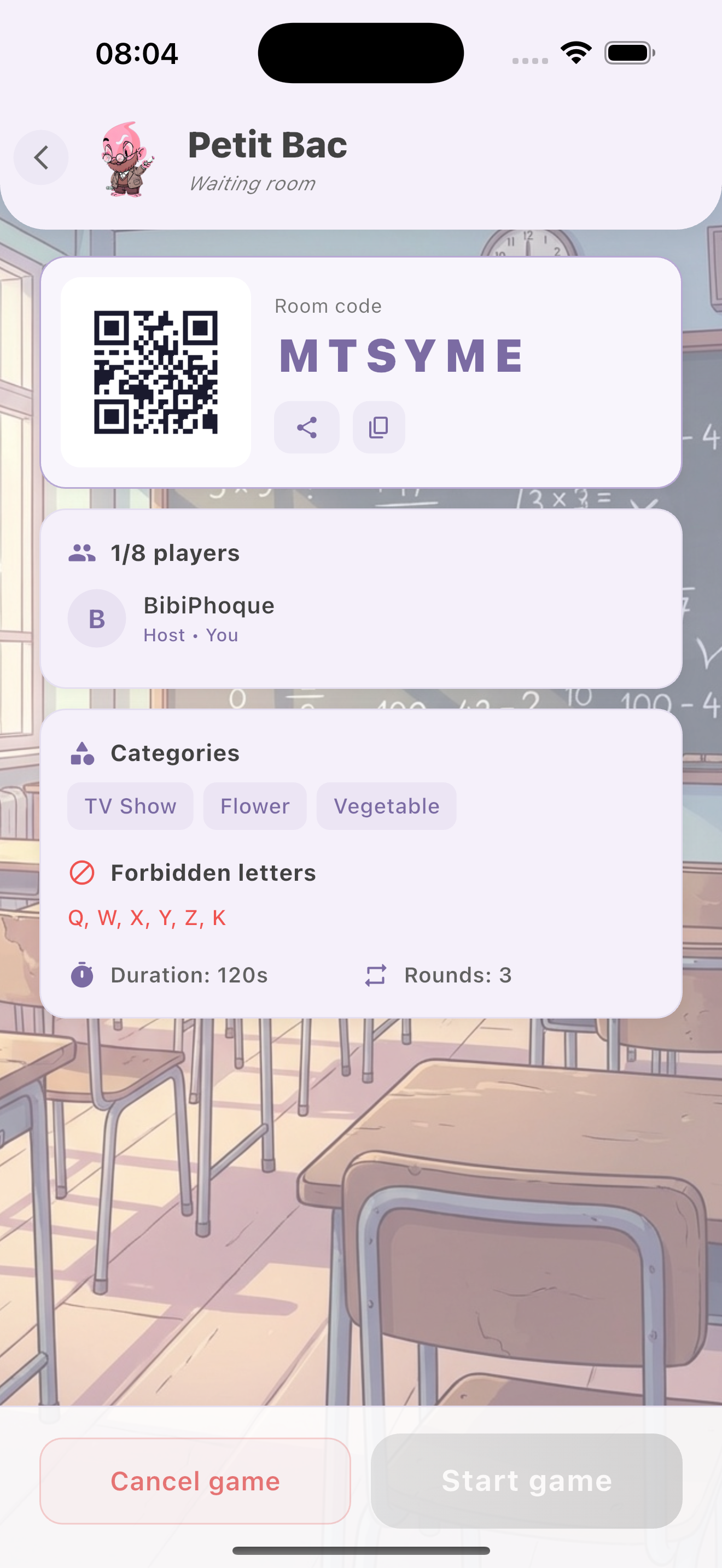 Multiplayer lobby